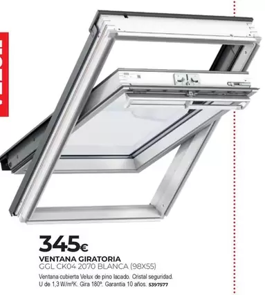 Oferta de Ventana Giratoria GGL CK04 2070 Blanca (98X55) por 345€ en BigMat