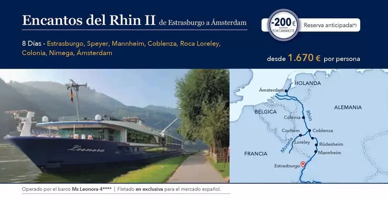 Oferta de Encantos Del Rhin II De Estrasburgo A Amsterdam  por 1670€ en Nautalia Viajes