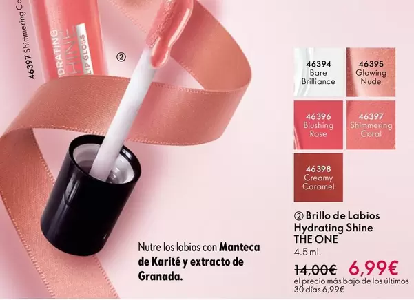 Oferta de The One - Brillo De Labios Hydrating Shine por 6,99€ en Oriflame