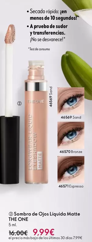 Oferta de The One - Sombra De Ojos Líquida Matte por 9,99€ en Oriflame