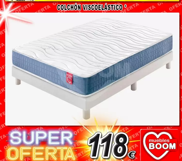 Oferta de Colchón Viscoelástico por 118€ en Muebles Boom