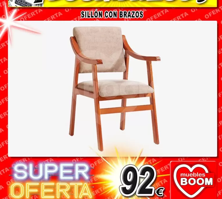 Oferta de Sillón Con Brazos por 92€ en Muebles Boom