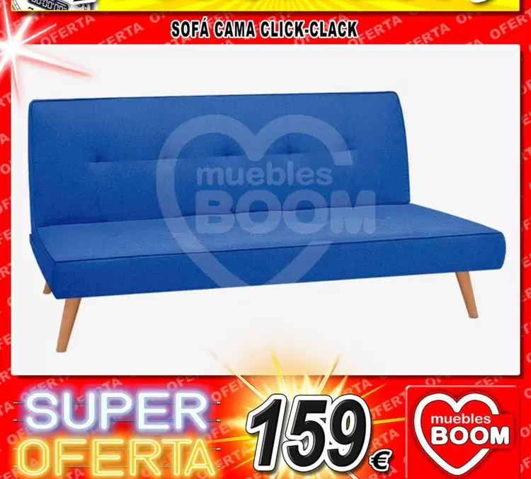 Oferta de Sofá Cama Click Clack por 159€ en Muebles Boom