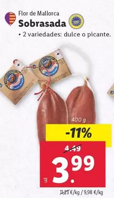 Oferta de Flor -  De Mallorca Sobrasada por 3,99€ en Lidl