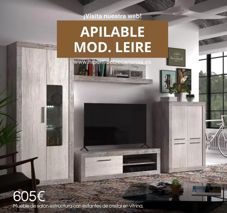 Oferta de Cristal - Apilable Mod. Leire por 605€ en HiperMueble Canarias