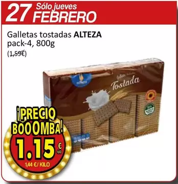 Oferta de Alteza - Galletas Tostadas por 1,15€ en SPAR