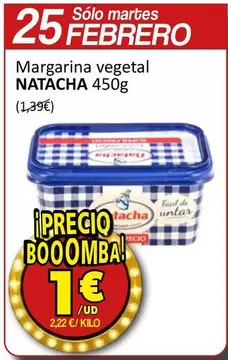 Oferta de Natacha - Margarina Vegetal por 1€ en SPAR