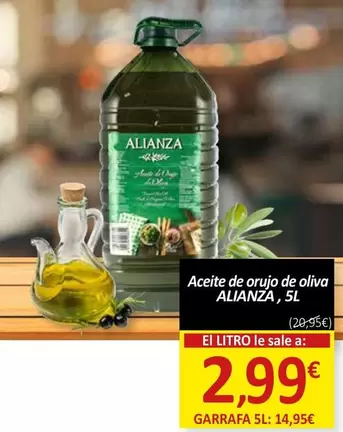 Oferta de Alianza - Aceite De Orujo De Oliva por 2,99€ en SPAR