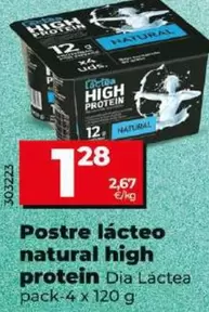 Oferta de Dia Lactea - Postre Lacteo Natural High Protein por 1,28€ en Dia