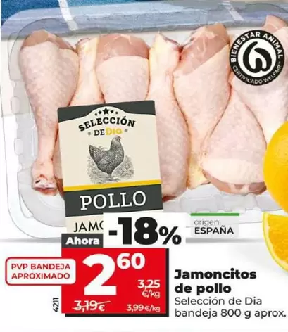 Oferta de Seleccion De Dia - Jamoncitos De Pollo por 2,6€ en Dia