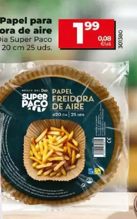 Oferta de Dia Super Paco - Papel Para Freidora De Aire por 1,99€ en Dia