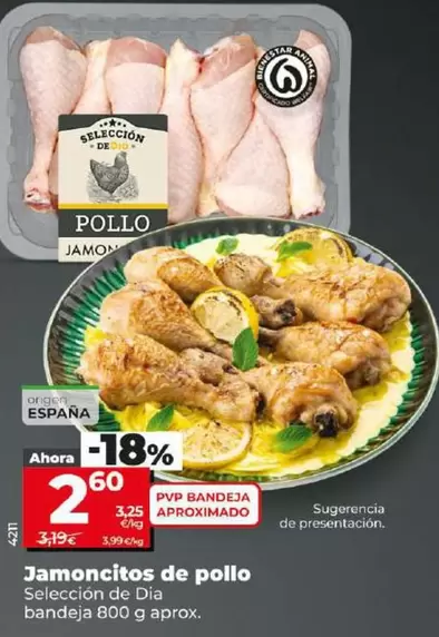 Oferta de Seleccion De Dia - Jamoncitos De Pollo por 2,6€ en Dia