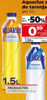 Oferta de Aquarius - Zero De Naranja / De Limon por 1,99€ en Dia