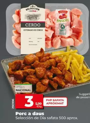 Oferta de Seleccion De Dia - Cerdo A Tacos por 3€ en Dia