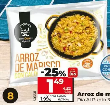 Oferta de Dia Al Punto - Arroz De Marisco por 1,49€ en Dia