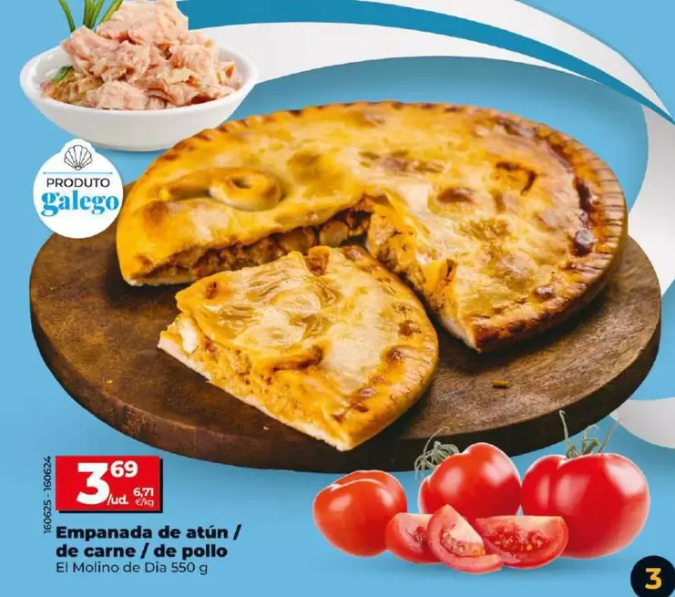 Oferta de Empanada De Atun / De Carne / De Pollo por 3,69€ en Dia