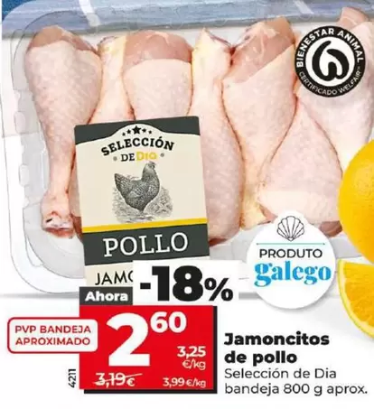 Oferta de Seleccion De Dia - Jamoncitos De Pollo por 2,6€ en Dia