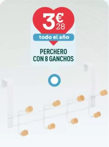 Oferta de Perchero Con 8 Ganchos por 3,28€ en Centrakor