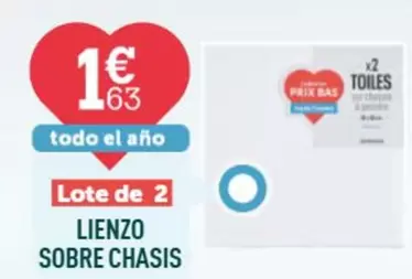 Oferta de Lienzo Sobre Chasis por 1,63€ en Centrakor