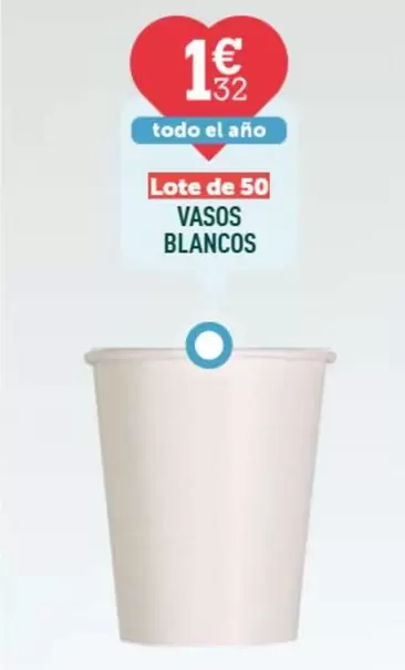 Oferta de Vasos Blancos por 1,32€ en Centrakor