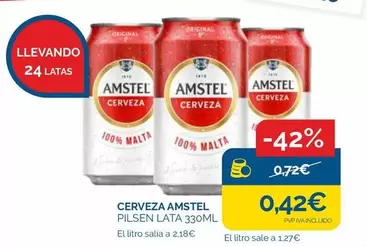 Oferta de Amstel - Cerveza por 0,42€ en Supermercados La Despensa