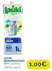 Oferta de Lauki - Leche Semidesnatada por 1€ en Supermercados La Despensa