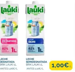 Oferta de Lauki - Leche Desnatada por 1€ en Supermercados La Despensa