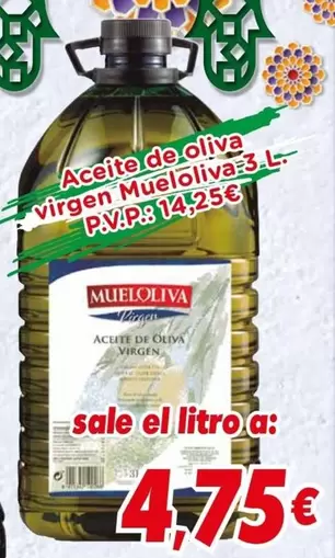 Oferta de Mueloliva - Aceite De Oliva Virgen por 4,75€ en Supermercados Piedra