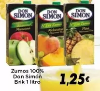 Oferta de Don Simón - Zumos 100% por 1,25€ en Supermercados Piedra