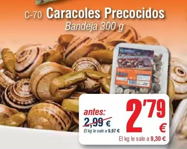 Oferta de Caracoles Precocidos por 2,79€ en Abordo