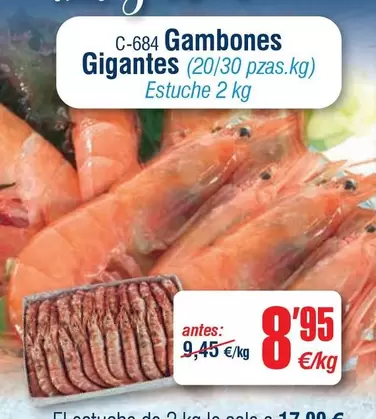 Oferta de Gambones Gigantes por 8,95€ en Abordo