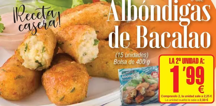 Oferta de Albondigas De Bacalao por 1,99€ en Abordo