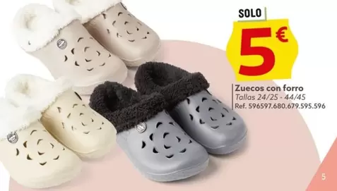 Oferta de Solo - Zuecos Con Forro por 5€ en GiFi