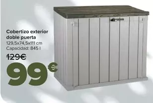 Oferta de Cobertizo Exterior Doble Puerta por 99€ en Carrefour