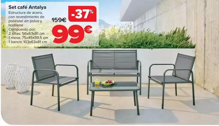 Oferta de Set Cafe Antalya por 99€ en Carrefour