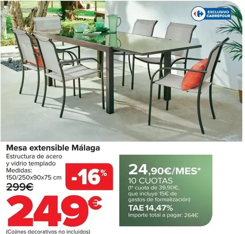 Oferta de Mesa Extensible Malaga por 249€ en Carrefour