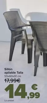 Oferta de Sillon Apilable Talia por 14,99€ en Carrefour