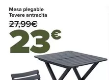 Oferta de Mesa Plegable Tevere Antracita por 23€ en Carrefour