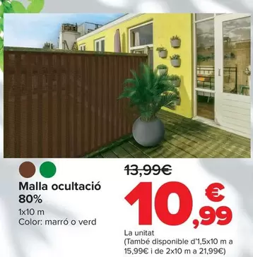 Oferta de Malla Ocultación 80% por 10,99€ en Carrefour