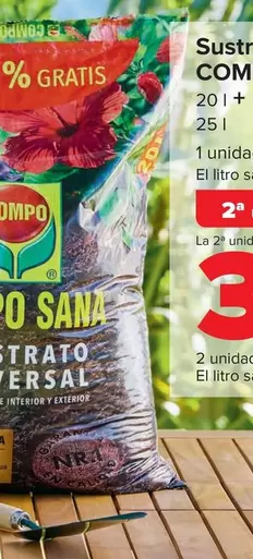 Oferta de Compo Sana - Sustrato Universal  20 L + 5 L Gratis por 6,99€ en Carrefour