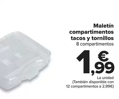 Oferta de Maleti­n Compartimentos  Tacos Y Tornillos por 1,99€ en Carrefour