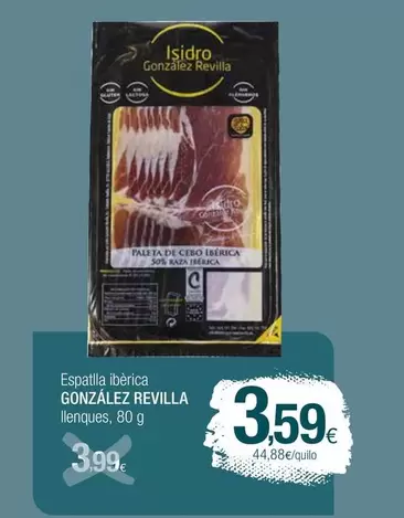 Oferta de Gonzalez Revilla - Espatlla Ibèrica por 3,59€ en Condis