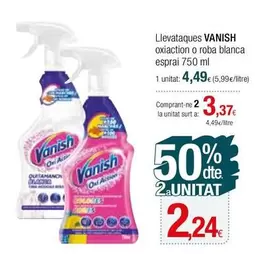 Oferta de Vanish - Llevataques Oxiaction O Roba Blanca Esprai por 4,49€ en Condis