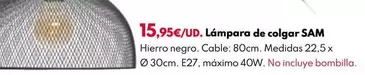 Oferta de Lámpara De Colgar Sam por 15,95€ en BricoCentro