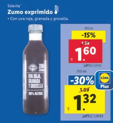 Oferta de Solevita - Zumo Exprimido por 1,6€ en Lidl