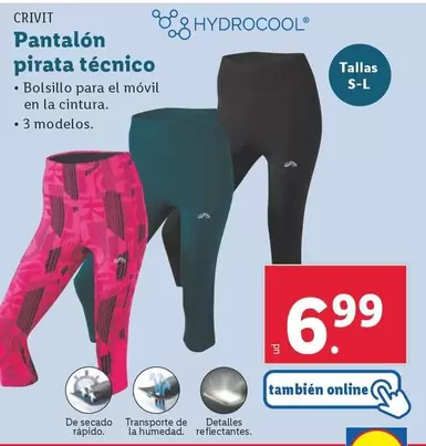 Oferta de Crivit - Pantalón Pirata Técnico por 6,99€ en Lidl