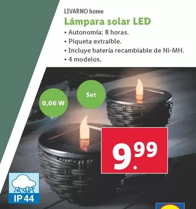 Oferta de Livarno Home - Lámpara Solar LED  por 9,99€ en Lidl