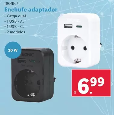 Oferta de Tronic - Enchufe Adaptador por 6,99€ en Lidl