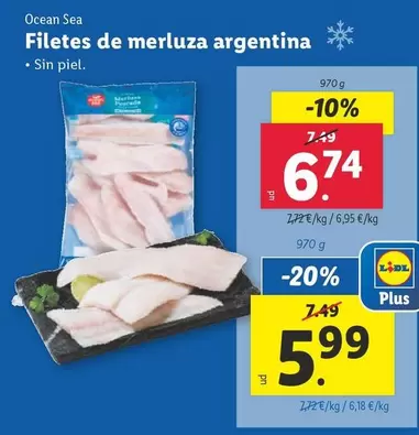 Oferta de Ocean Sea - Filetes De Merluza Argentina por 6,74€ en Lidl