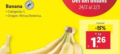 Oferta de Banana por 1,26€ en Lidl